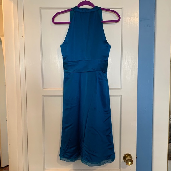 Ann Taylor Petrol Blue Silk Dress - Picture 3 of 13